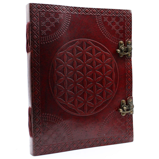 Riesiges Lederbuch „Blume des Lebens“ 10x13 (200 Seiten)