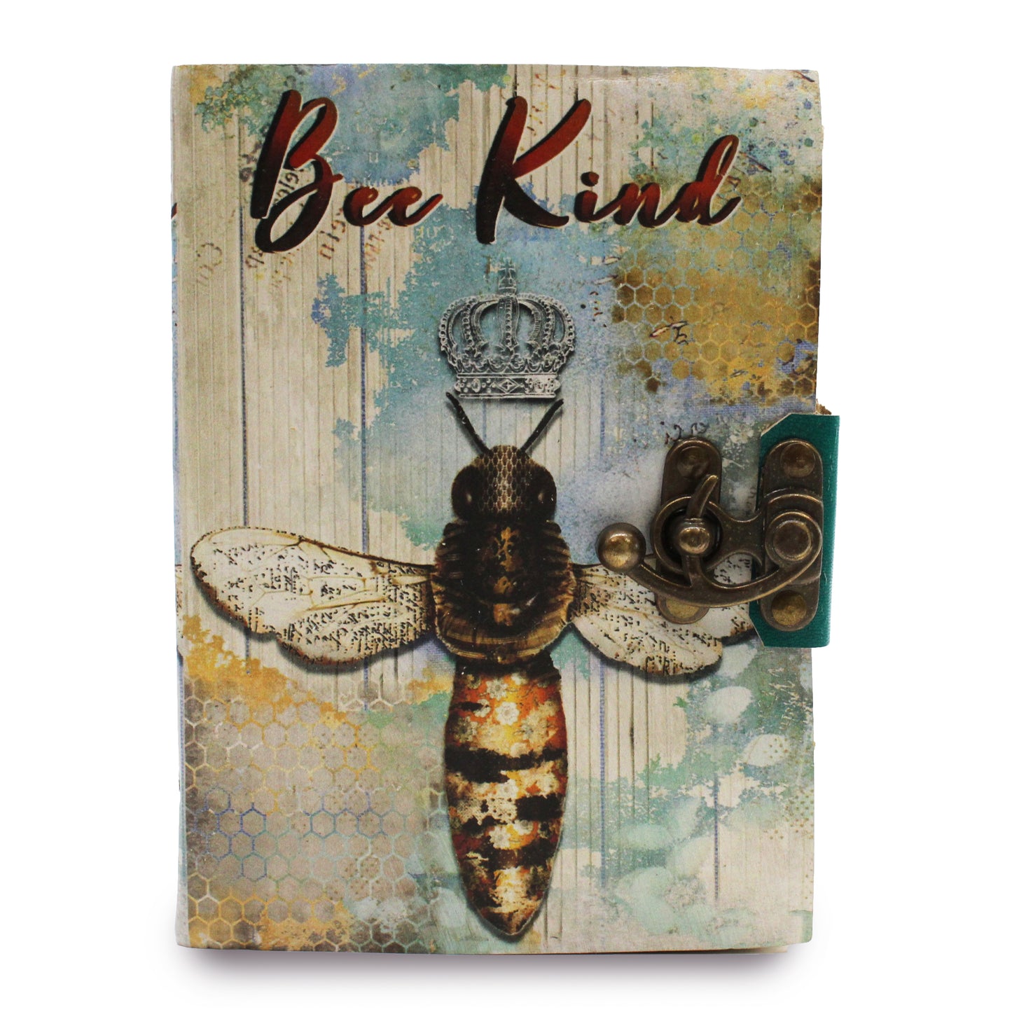 Leder-Notizbuch „Bee Kind“ mit Büttenrand (7x5 Zoll)