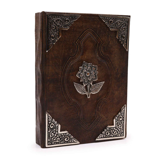 Heafty Red Tan Buch – Zinkrosendekor – 200 Seiten mit Büttenrand – 26 x 18 cm