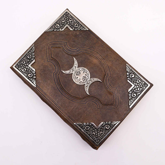 Heafty Brown Tan Buch – Zink Dreifachmond-Dekor – 200 Büttenrandseiten – 26 x 18 cm
