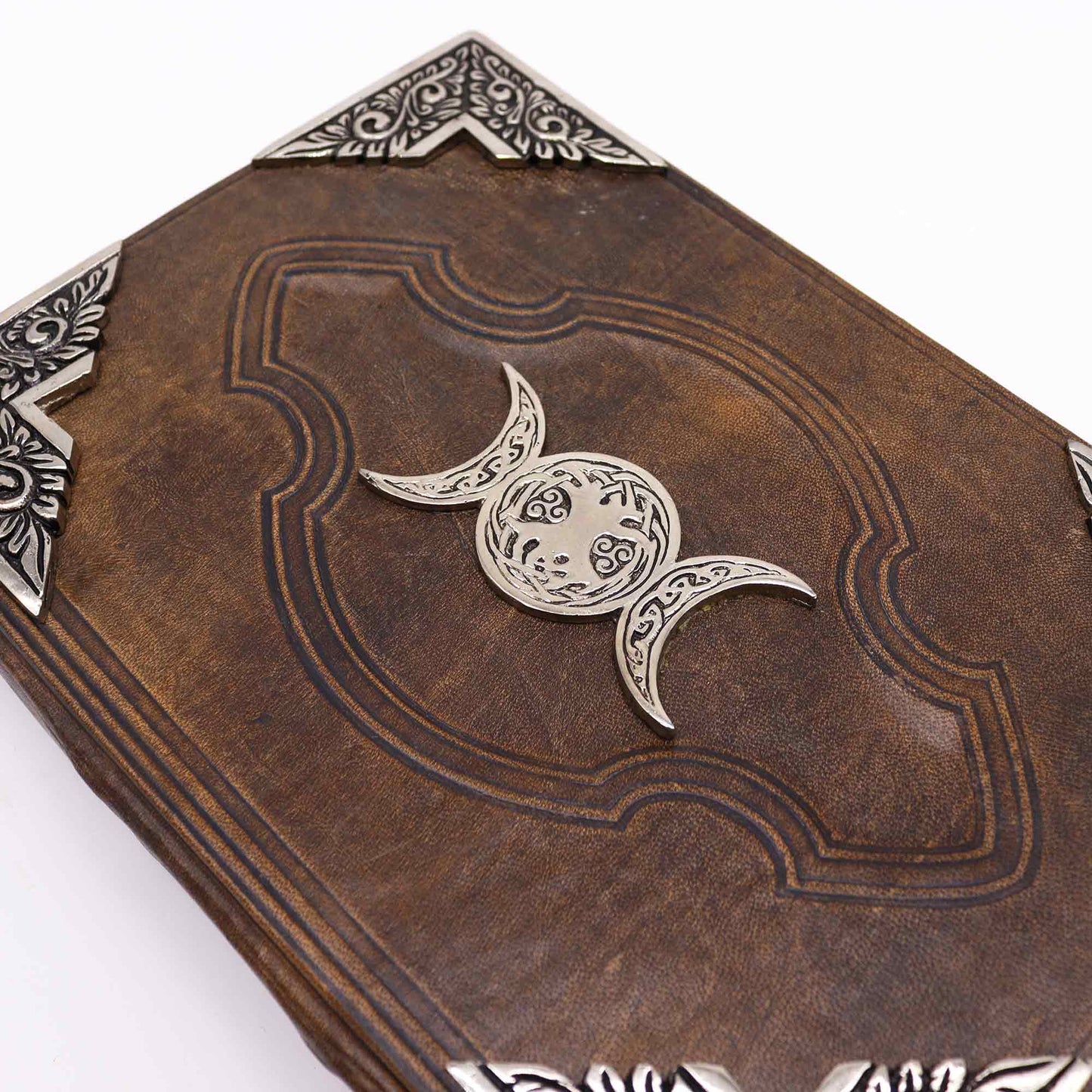 Heafty Brown Tan Buch – Zink Dreifachmond-Dekor – 200 Büttenrandseiten – 26 x 18 cm