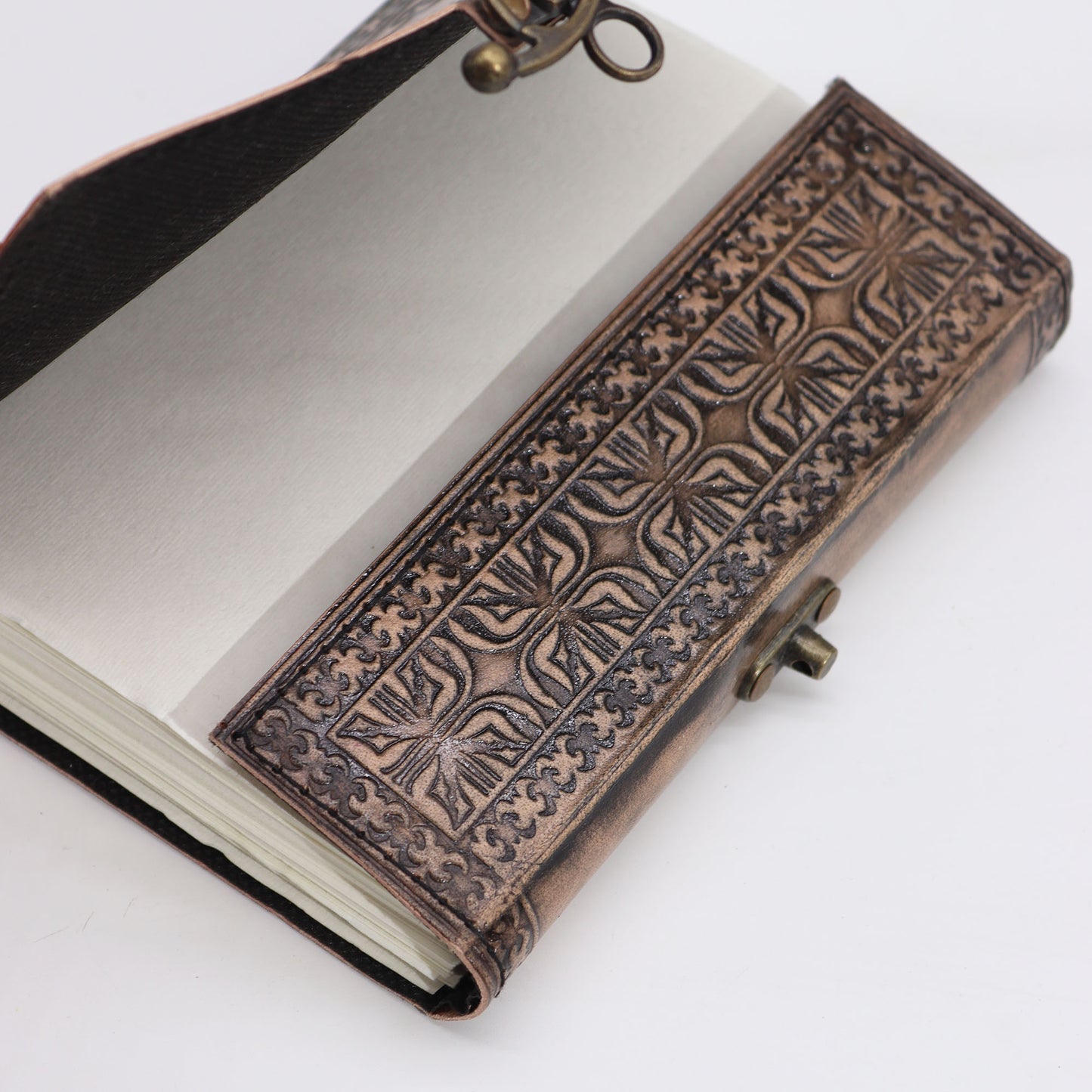 Lotus Madala – Esoterisches Notizbuch – Antikgrau – 200 Seiten Stichkante – 17,5 x 12,5 x 3 cm