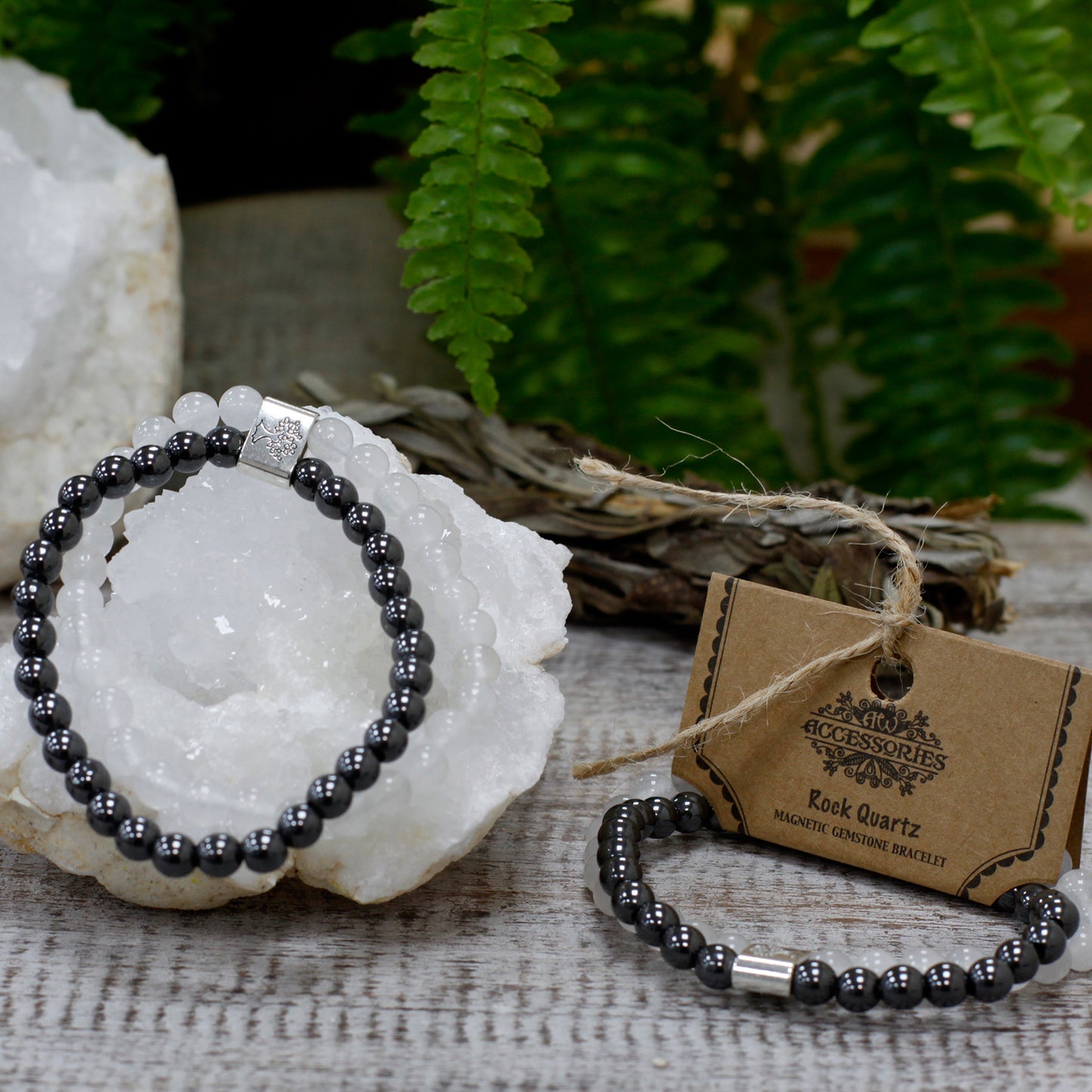 Magnetisches Edelsteinarmband - Bergquarz