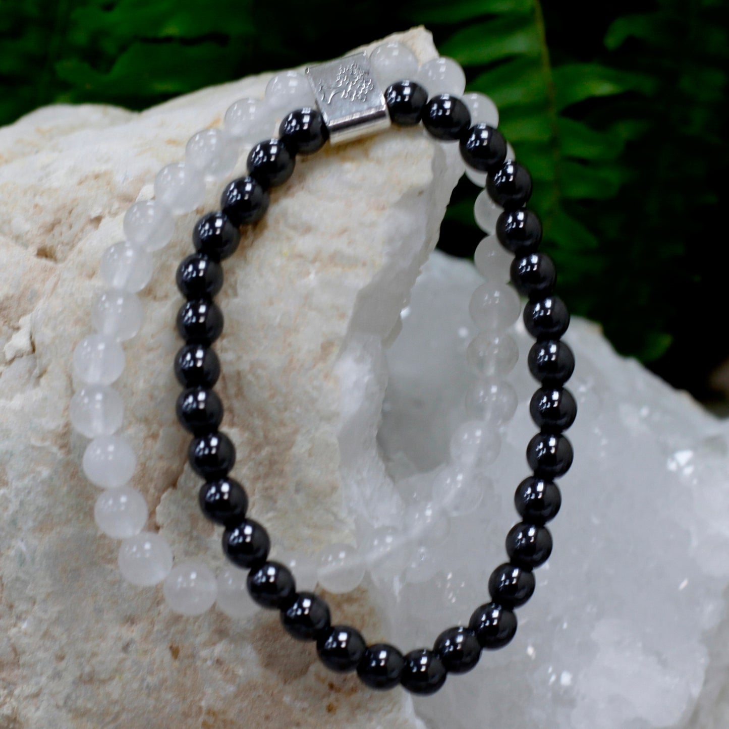 Magnetisches Edelsteinarmband - Bergquarz