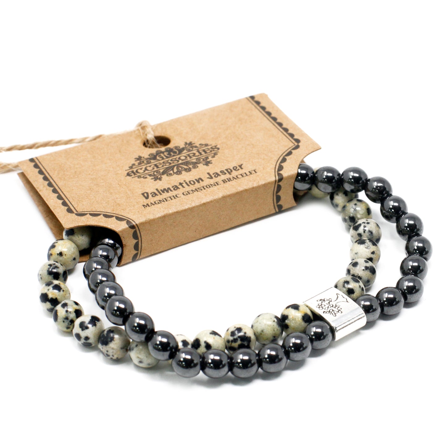 Magnetisches Edelsteinarmband - Dalmatiner-Jaspis