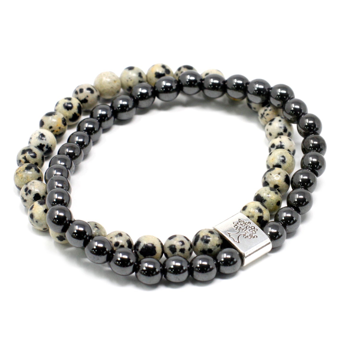 Magnetisches Edelsteinarmband - Dalmatiner-Jaspis