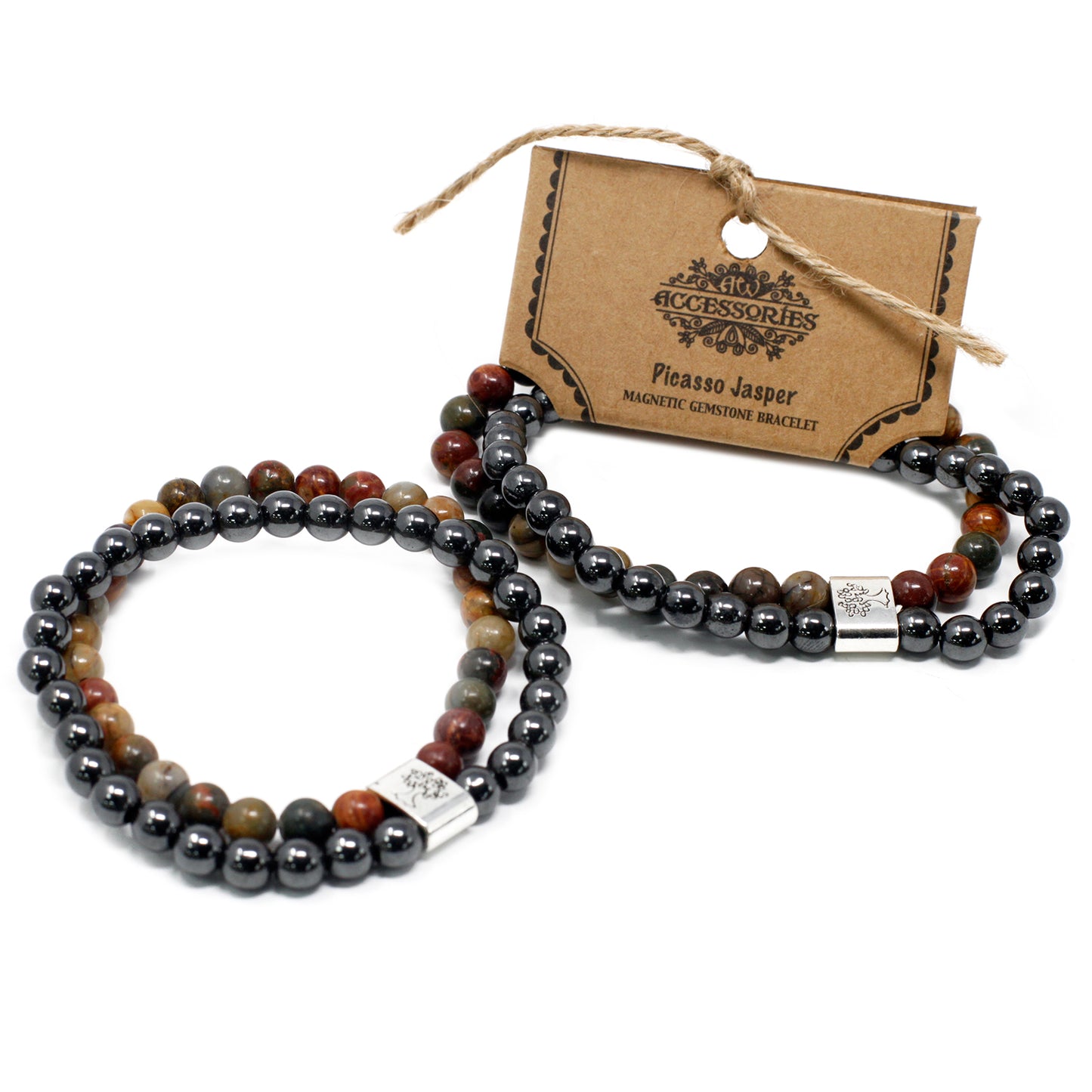 Magnetisches Edelsteinarmband - Picasso-Jaspis