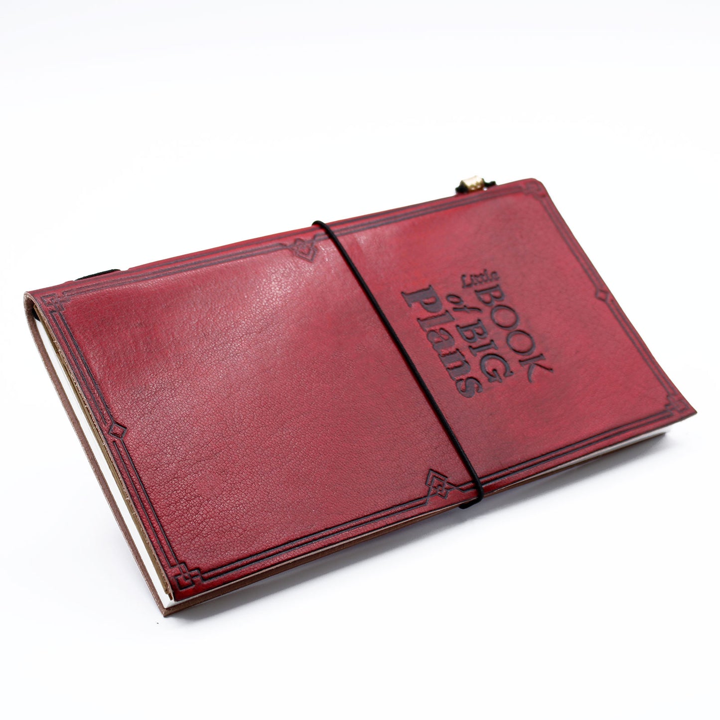 Handgefertigtes Lederjournal - Kleines Buch der großen Pläne - Rot (80 Seiten)
