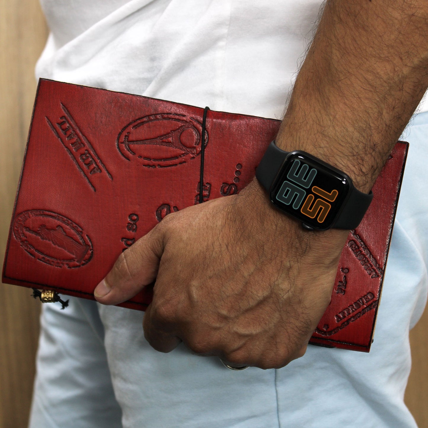 Handgefertigtes Lederjournal - My Little Black Book - Schwarz (80 Seiten)