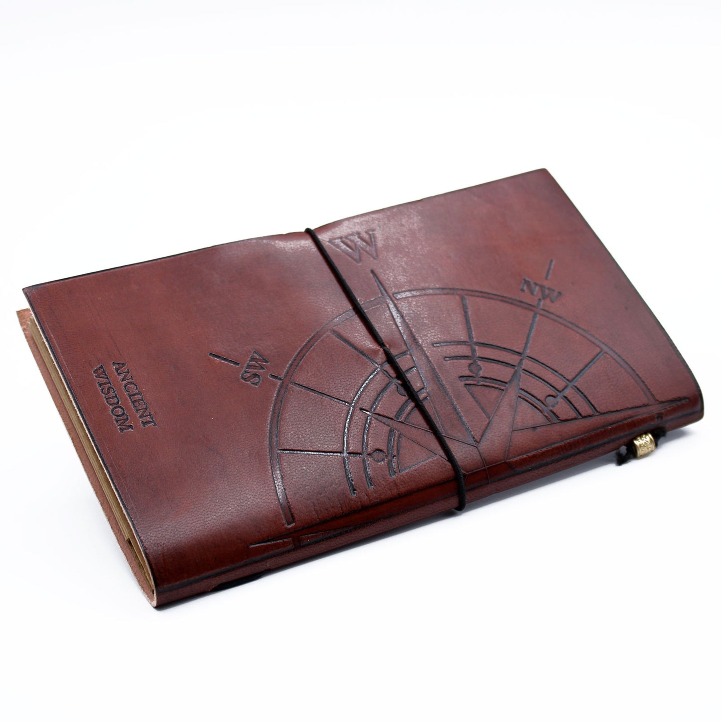 Handgefertigtes Lederjournal - Reise um die Welt - Braun (80 Seiten)