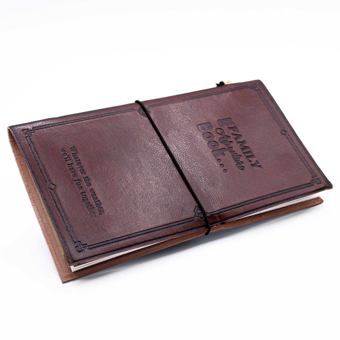 Handgefertigtes Lederjournal - Unser Familienabenteuerbuch - Braun (80 Seiten)