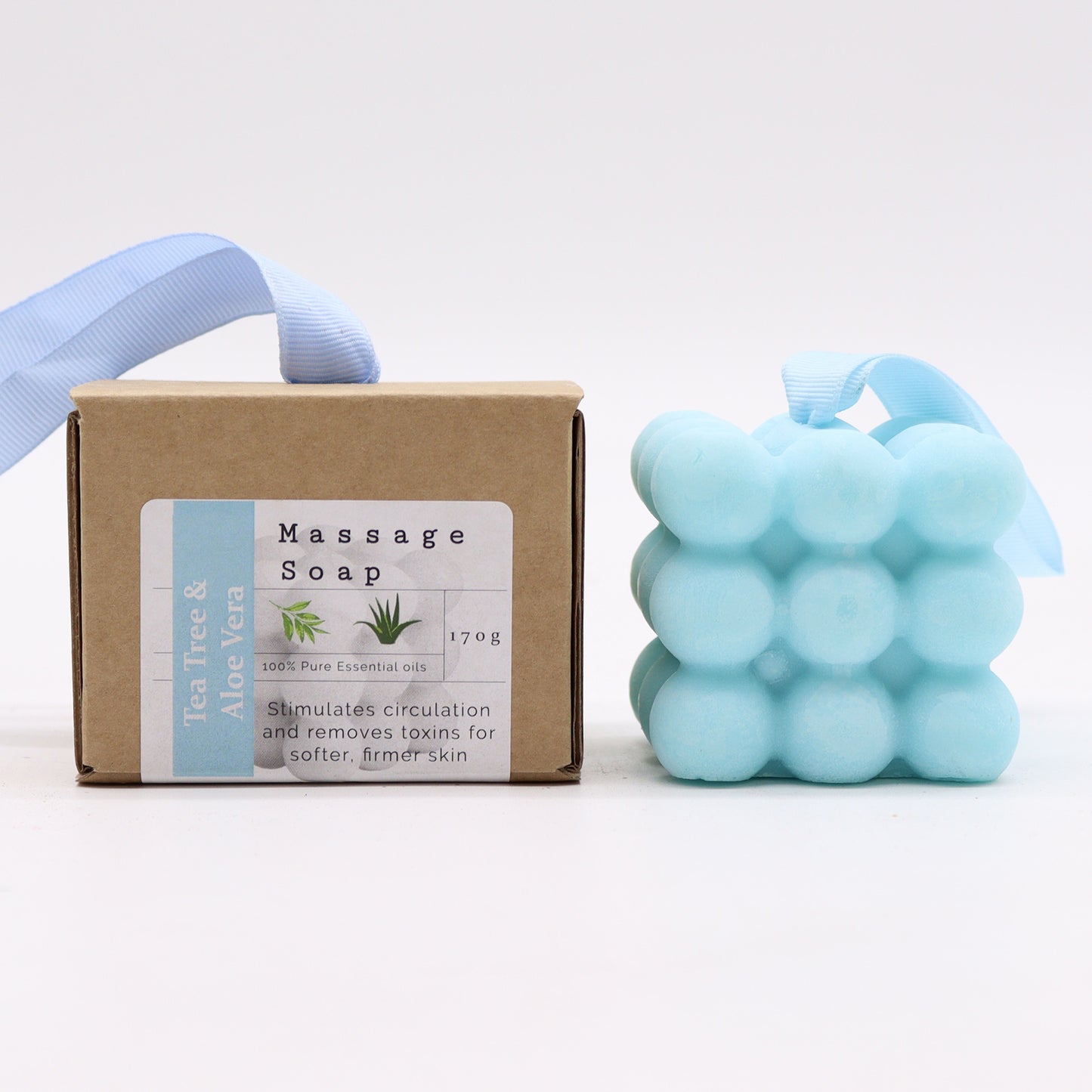 Einzelne Massageseifen in Schachteln – Teebaum &amp; Aloe Vera