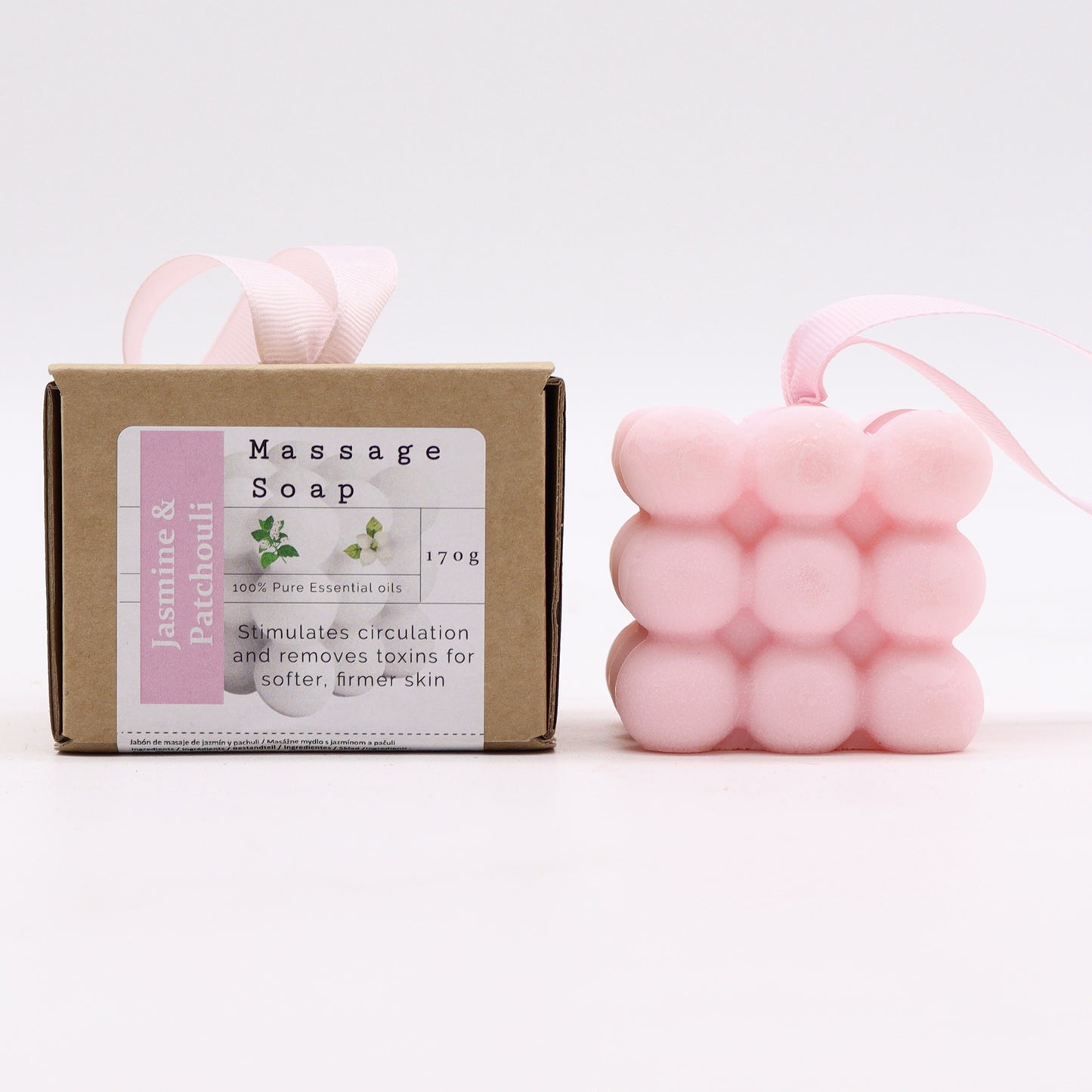Einzelne Massageseifen in Schachteln – Jasmin &amp; Patchouli