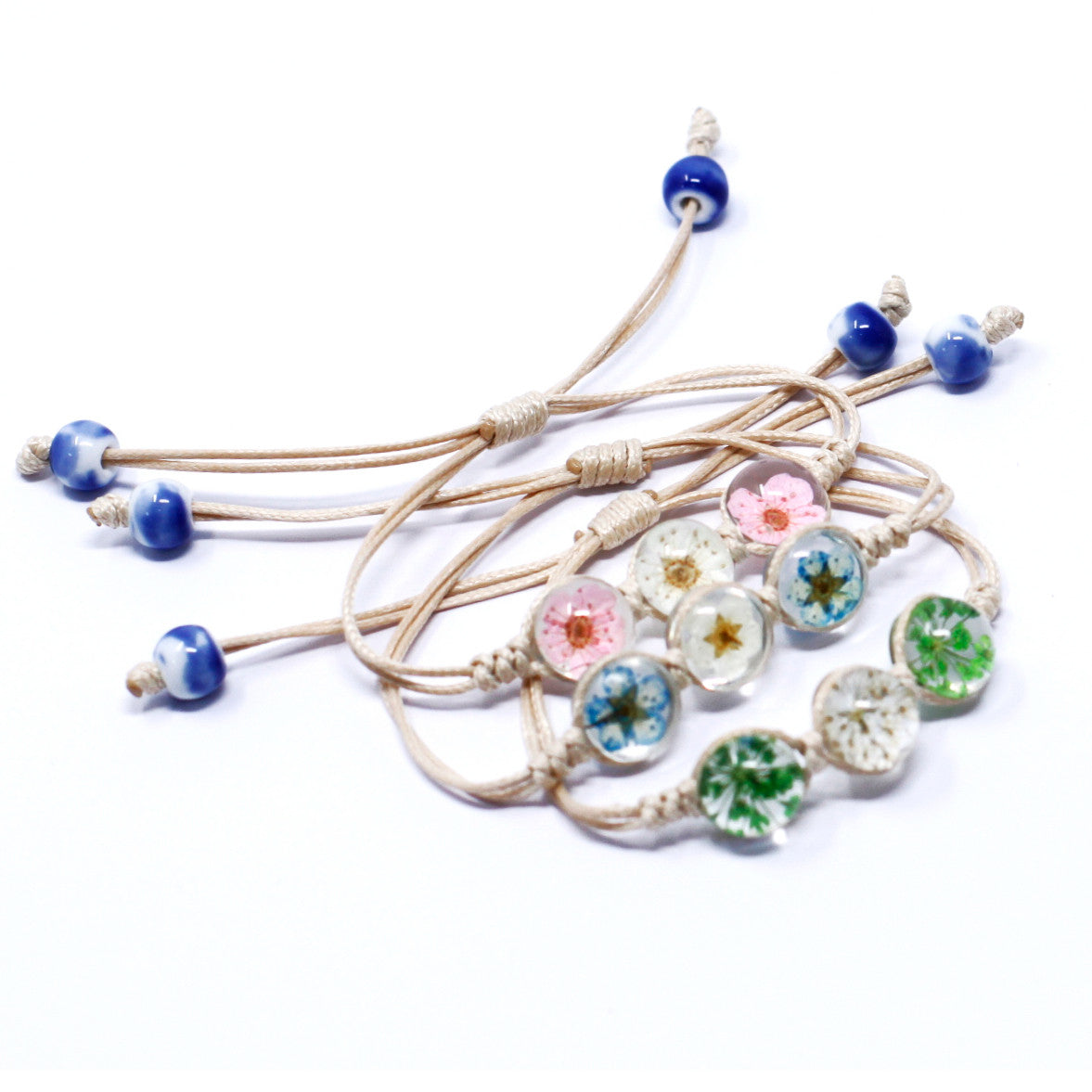 Gepresste Blumen - Drei-Blumen-Armband