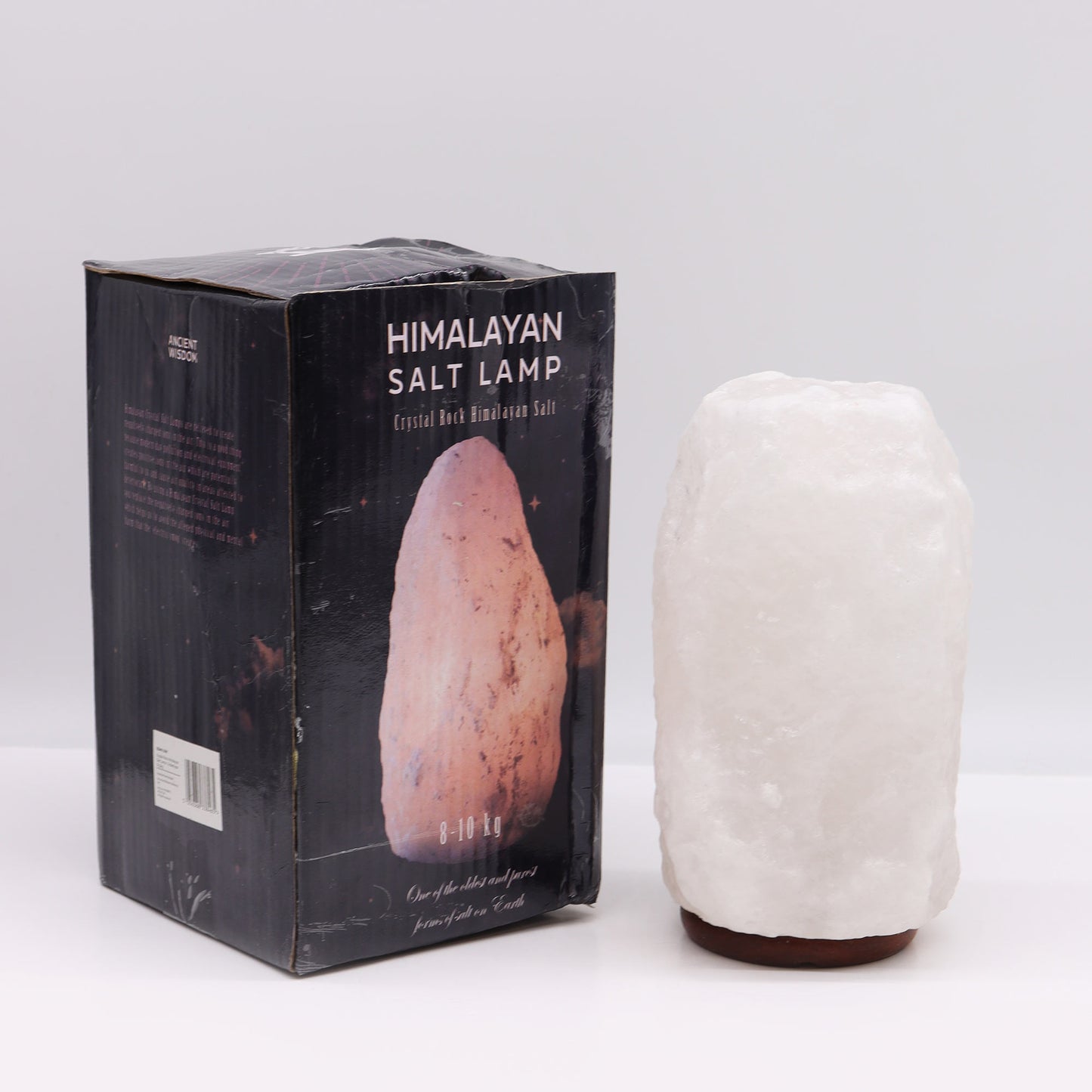 Himalaya-Salzlampe aus Kristallgestein – mit Sockel, ca. 8–10 kg