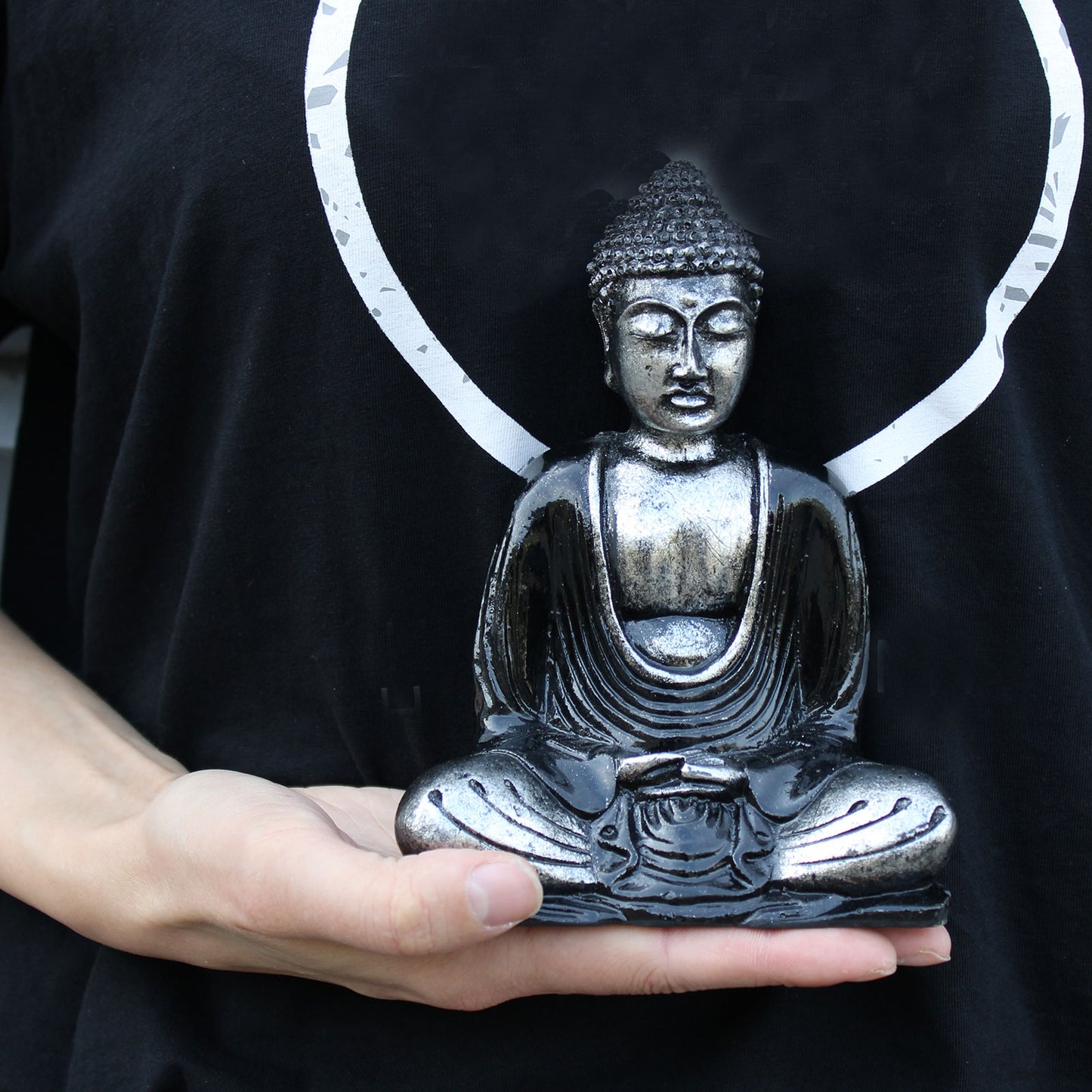 Schwarz-grauer Buddha - Mittel