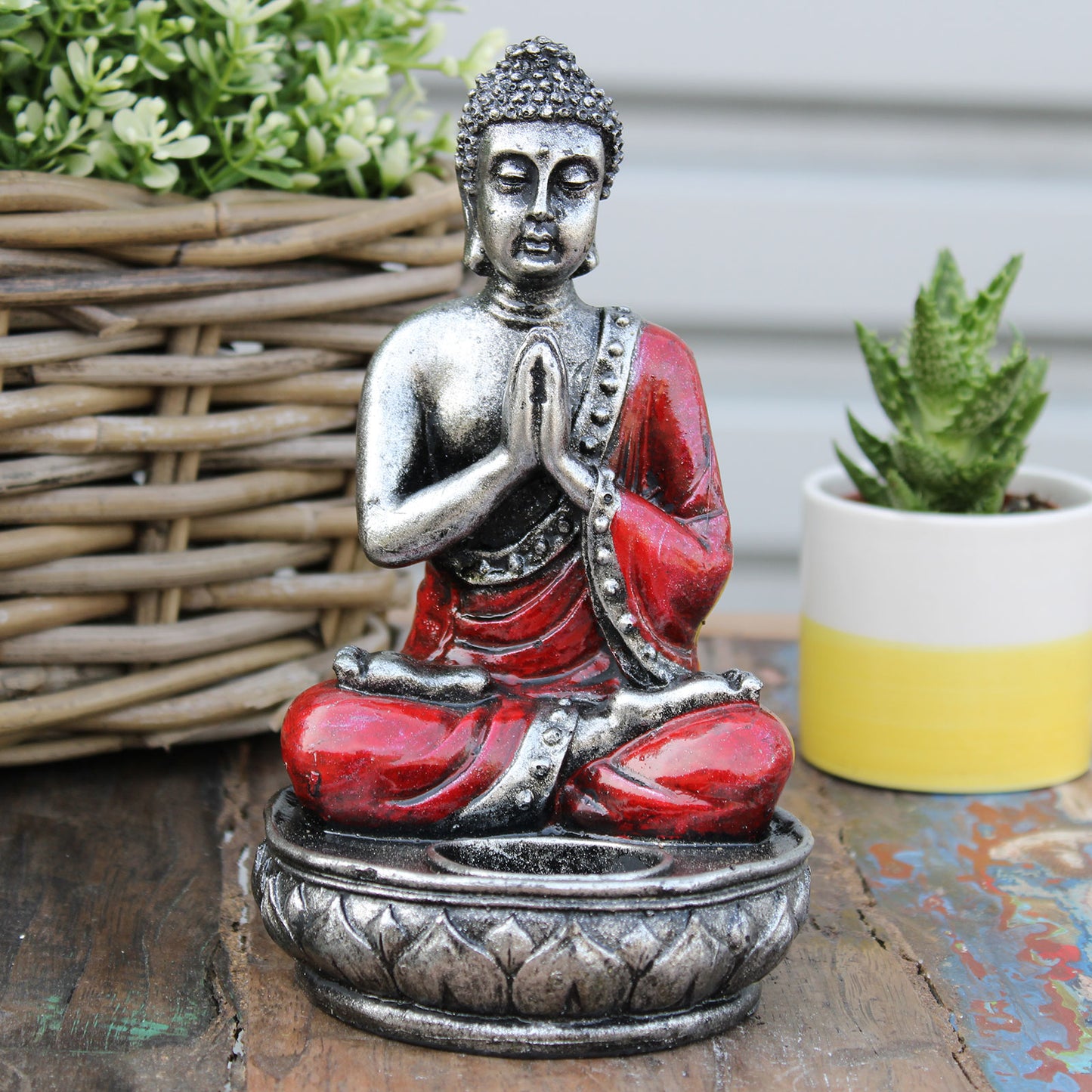 Buddha-Kerzenhalter - Rot - Mittelgroß