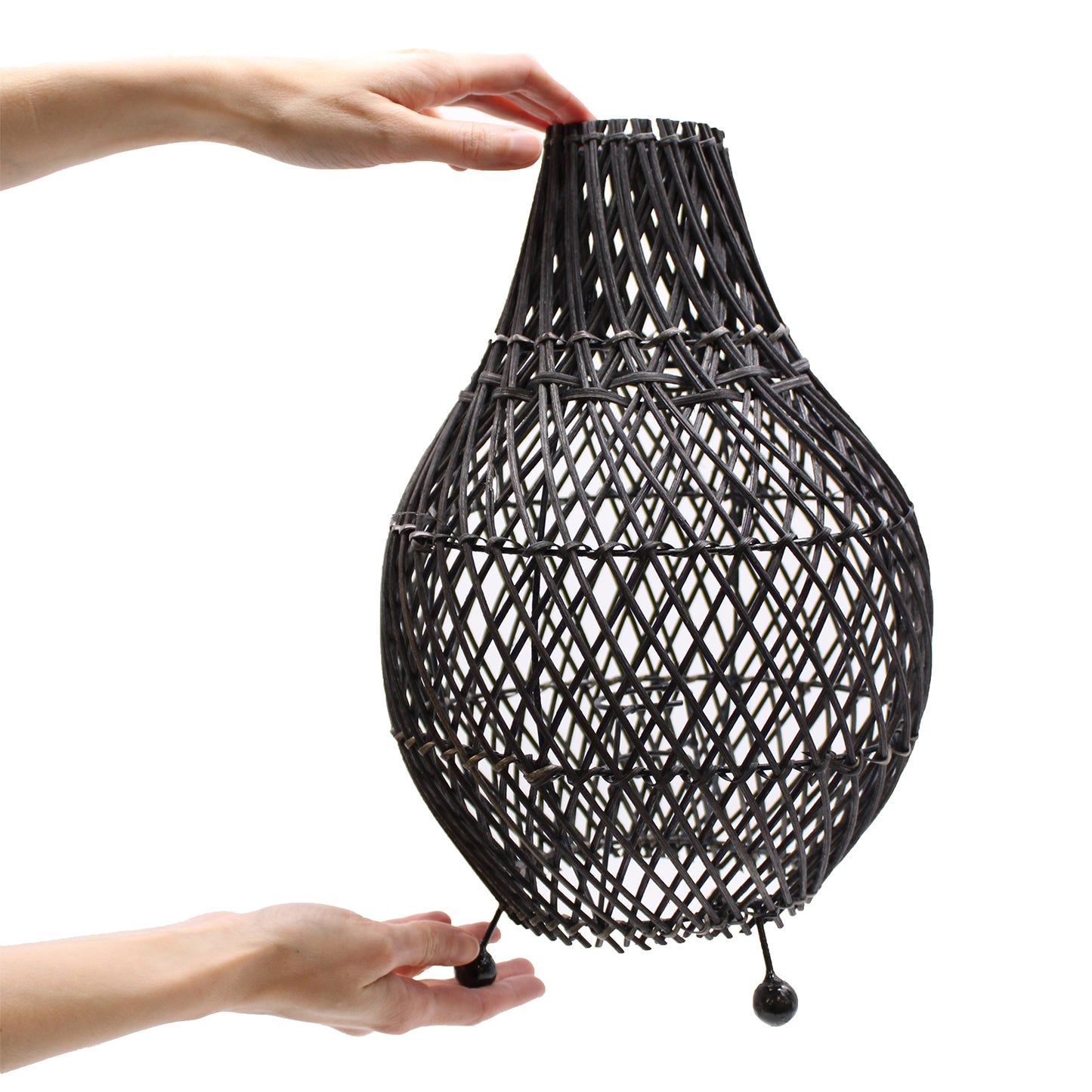 Rattan-Tischlampen - Schwarz