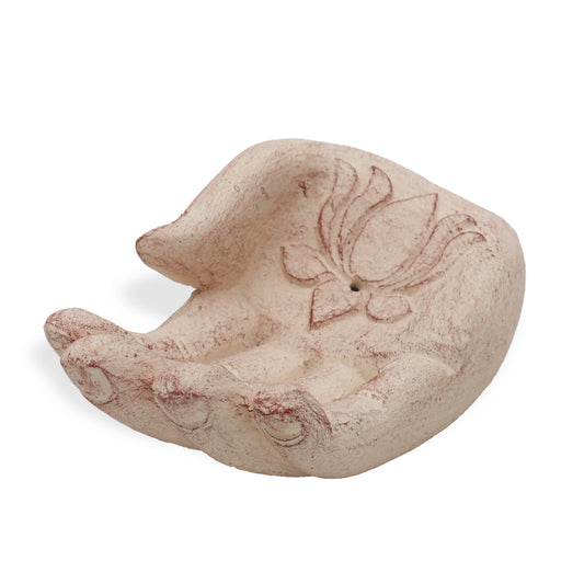 Hand-Räuchergefäß - Lotus (weiß)