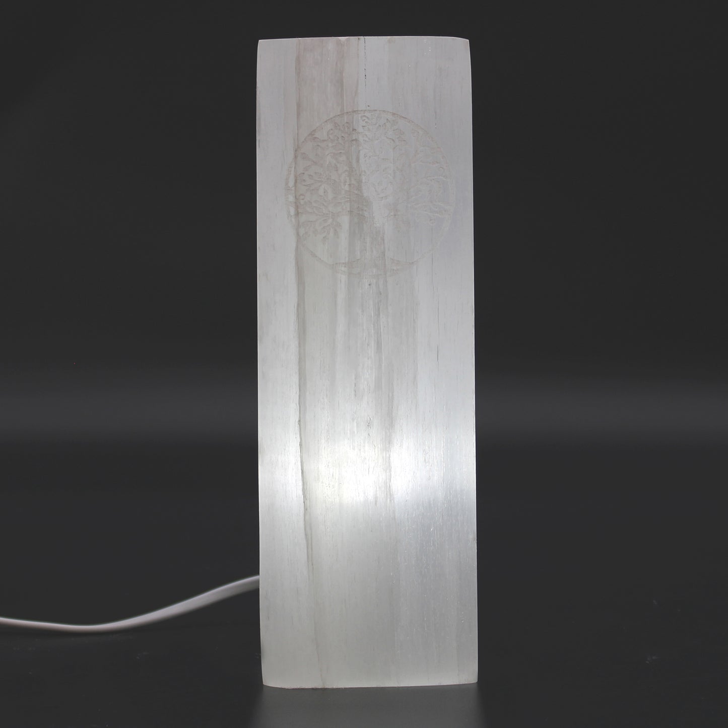 Selenit-Blocklampe 25cm - Chakra-Lampe