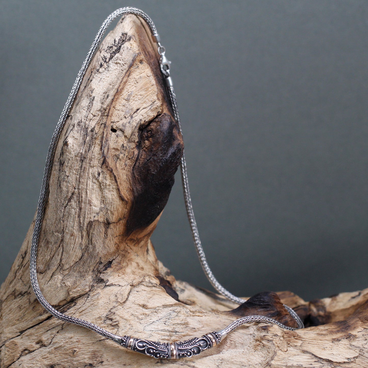 Silber &amp; Gold Halskette - Tribal