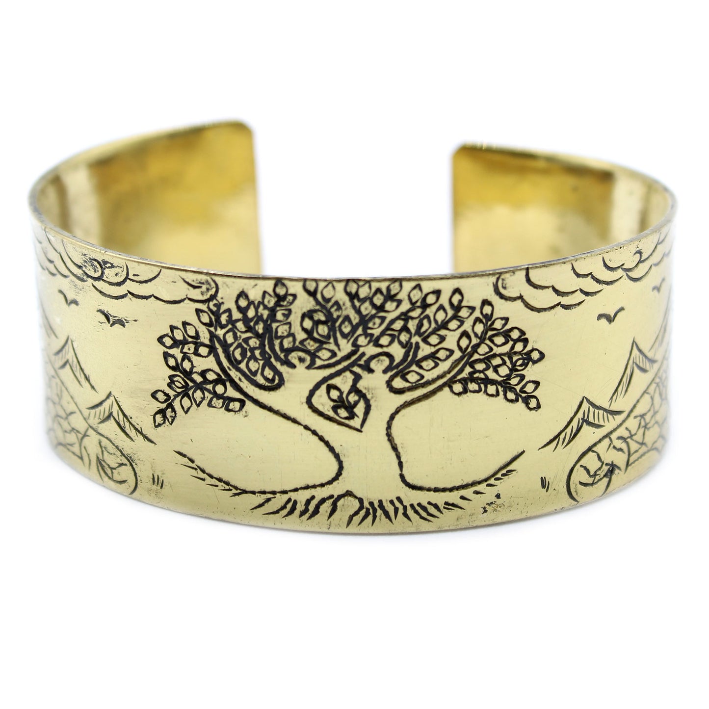 Tibetisches Mantra-Armband aus Messing – Baum des Lebens