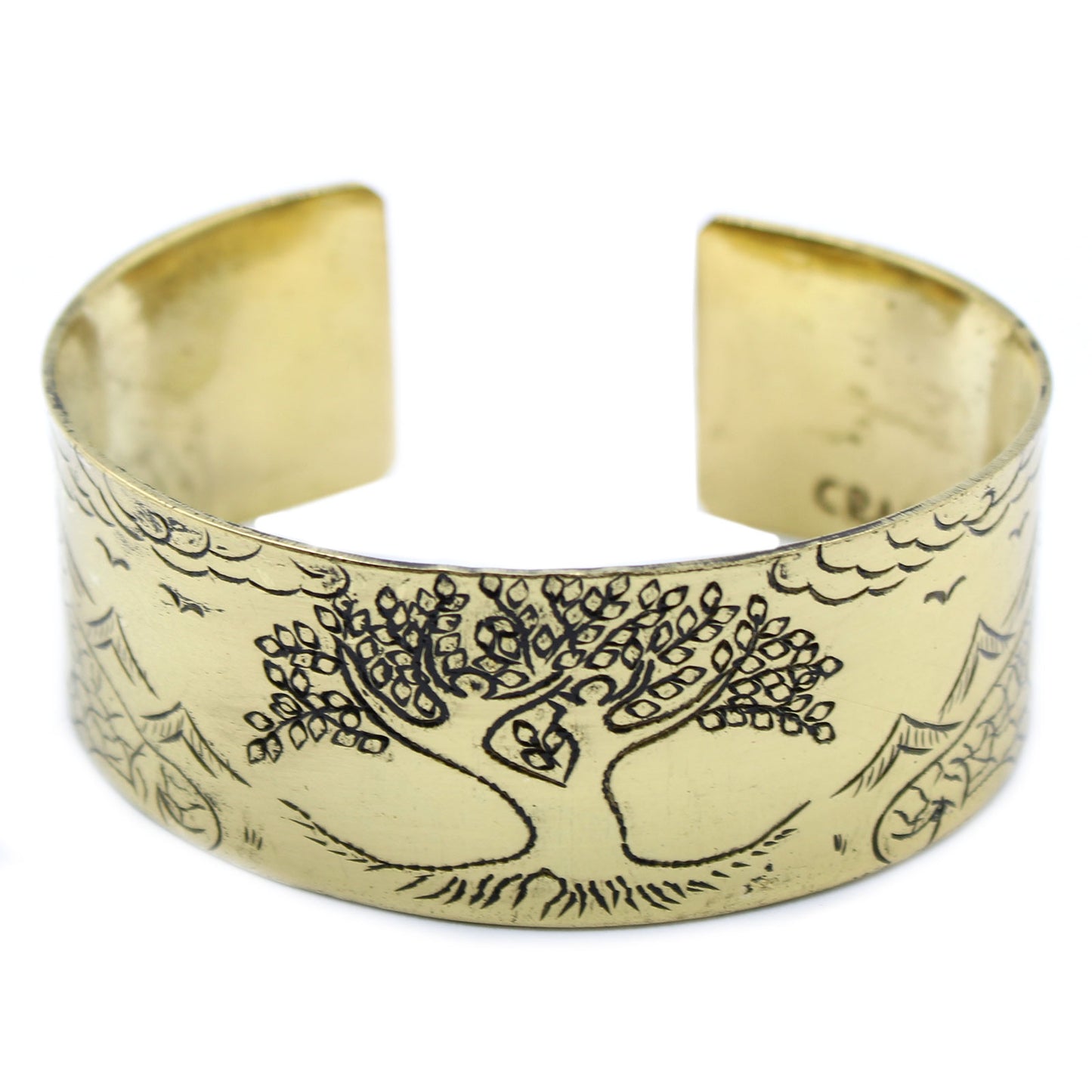 Tibetisches Mantra-Armband aus Messing – Baum des Lebens