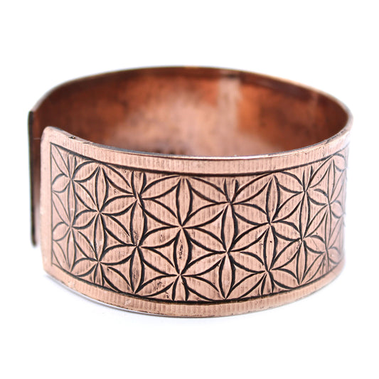 Kupfernes tibetisches Armband - Blume des Lebens