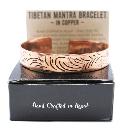 Kupfernes tibetisches Armband - Breite Tribal-Wirbel