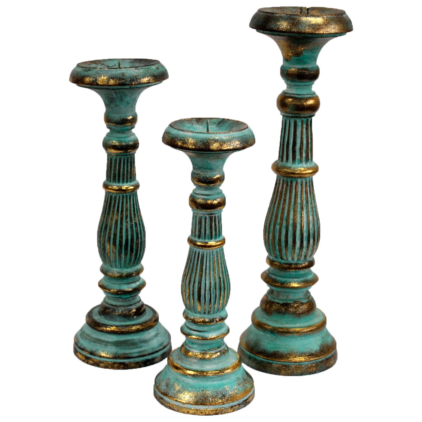 Large Candle Stand - White Gold
