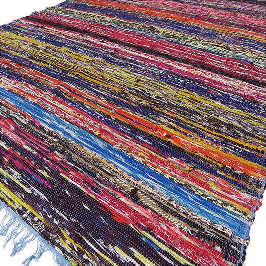 154 x 90cm Luxury Rag Rug - Yellow