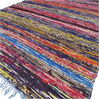 154 x 90cm Luxury Rag Rug - Yellow
