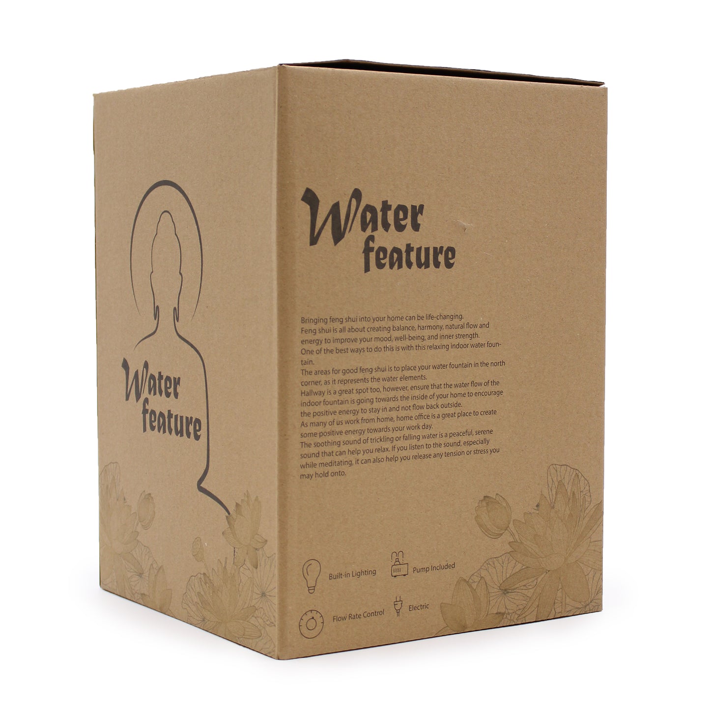 Tischwasserspiel – 30 cm – Goldener Buddha und Vitarka Mudra