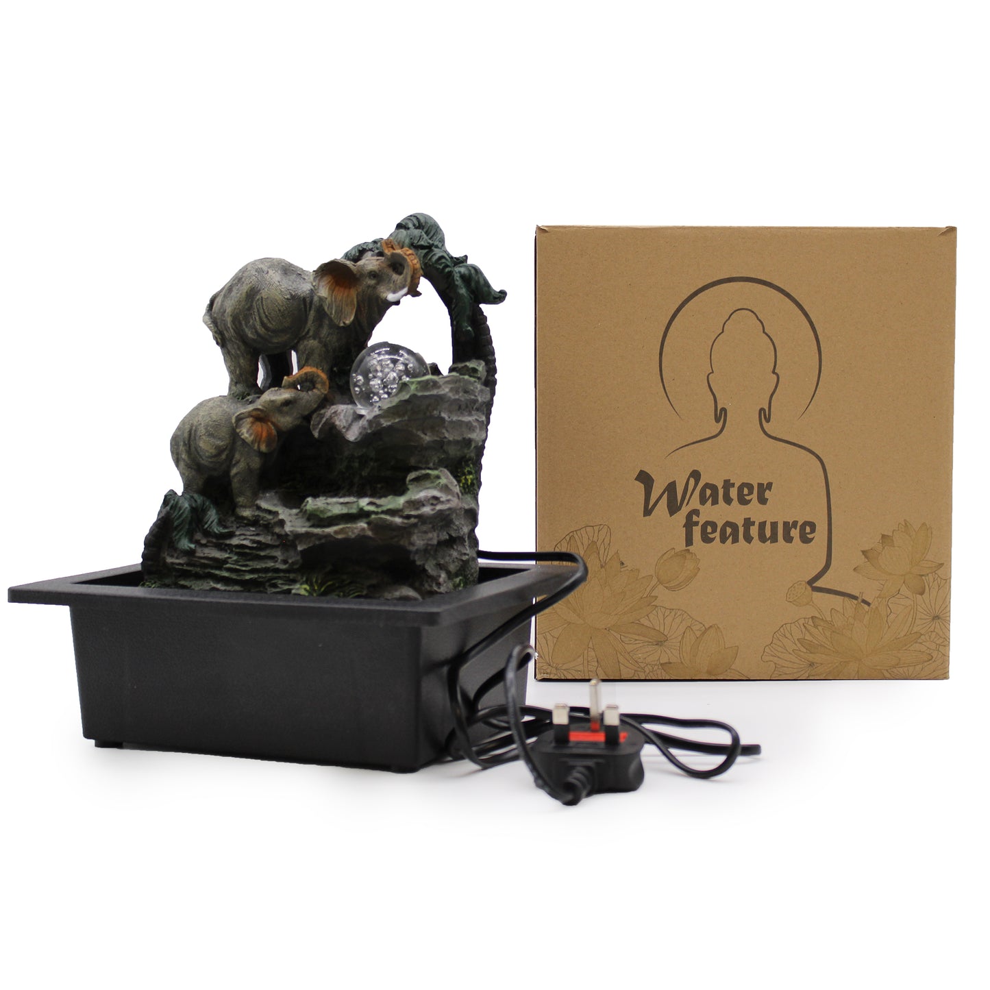 Tisch-Wasserspiel - 30 cm - Elefantenfamilie
