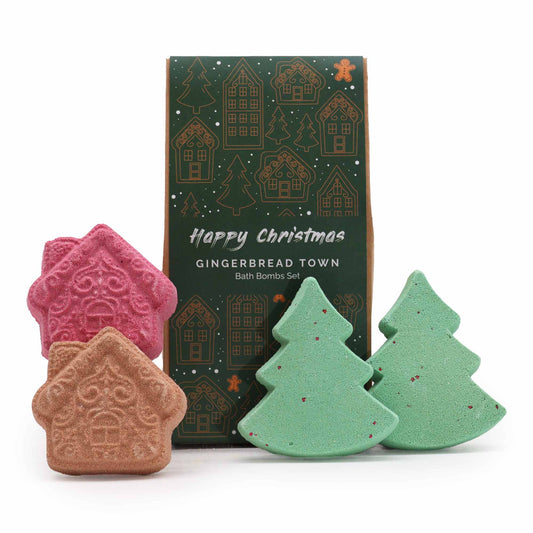 Gingerbread Town Weihnachts-Badebomben-Geschenkpackung